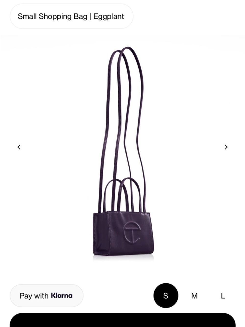 Telfar purple/eggplant small shopping bag